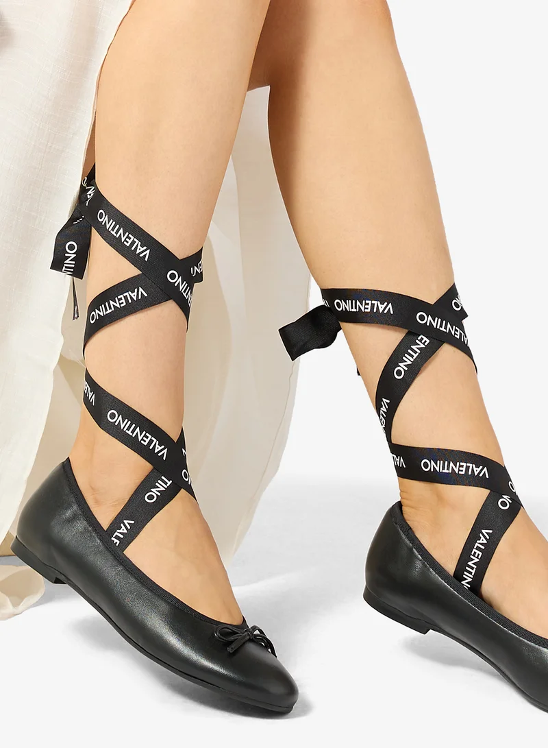 VALENTINO BY MARIO VALENTINO  Bow Detail Ankle strap Flat Ballerinas for Women | Best Price UAE